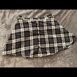 Button down plaid skirt